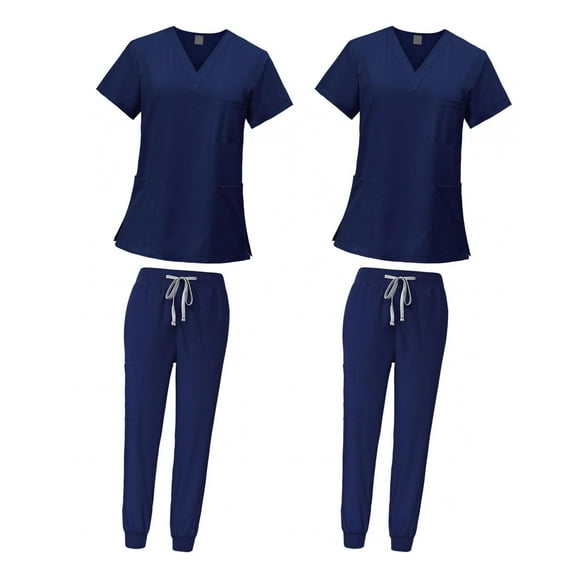 Sharprepublic Set of 2 Female Scrub Set Machine Washable Nurse Work Clothing