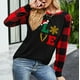 thumbnail image 4 of Pntutb, camisas navideñas para mujer, tops de empalme a cuadros, sudaderas de manga larga a la moda, blusas, tops Pntutb Pntutb-4010, 4 of 6