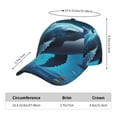 thumbnail image 2 of Fotbe Colorful Ocean Whale Gorro Clásico de Béisbol, Gorra Ajustable con Broche Snapback, Gorro de Exterior de Algodón Suave, 2 of 6