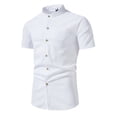 thumbnail image 4 of Camisas de cuello alto de manga corta estilo chino retro de verano para hombres, 4 of 5