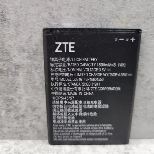 Zte Battery For Zte Blade A110 A112 A410 1600Mah 3.8V 6.1Wh(Li3816T43P3H604550)