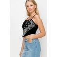 thumbnail image 3 of FashionMille Women Sexy Paisley Bandana Drawstring Front Jersey Cami Crop Top-Made In USA, 3 of 5