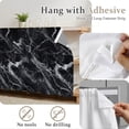 thumbnail image 5 of Black Marble Cabinet Curtains 35"W x 35"L, Vintage Minimalism White Abstract Texture Sink Skirt for Bathroom Vanity Kitchen Self Adhesive, Dust-Proof Privacy Curtain for Shelves Closet Laundry Pantry, 5 of 9