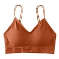 thumbnail image 3 of HAPIMO Sports Bras for Women Cozy Stretch Elastic Medium Support Crop Tops Athletic Vest Workout Activewear Bra Running Padded Bralette Orange S, 3 of 4