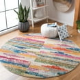 thumbnail image 2 of SAFAVIEH Madison Jytte Abstract Area Rug, Ivory/Multi, 6'7" x 6'7" Round, 2 of 10