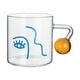 thumbnail image 2 of Taza de  con asa de bola, empuñadura de café, novedad, té de la leche fría, bebidas, taza para beber agua con leche, regalo de cumpleaños Corto Macarena Taza de cerveza de café, 2 of 7