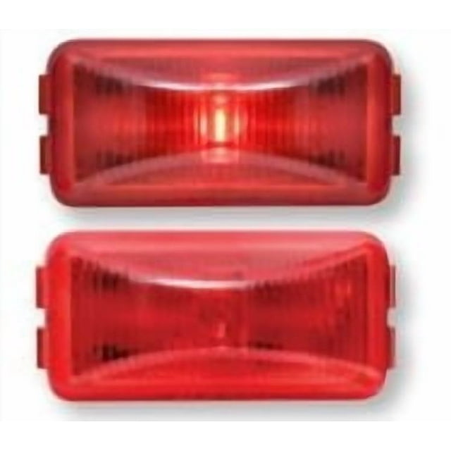 Optronics Clearance Light AL90RBP AL90 SERIES; LED; Rectangular; Red Lens; Polycarbonate Housing; Waterproof; 0.023 Amp; 12 Volt DC; Polypack Packaging