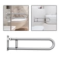 thumbnail image 2 of Soporte en apariencia de U plegable abatible aleación de aluminio para inodoro perfecl plata, 2 of 6