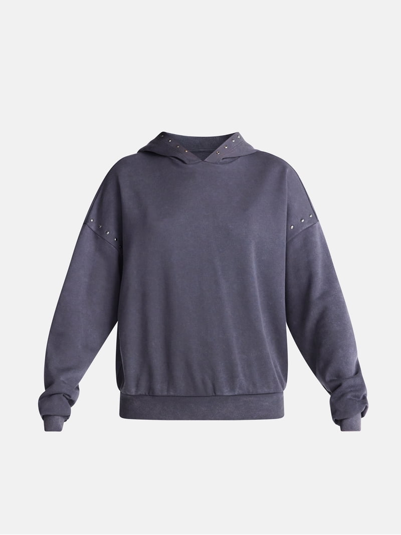 No Boundaries Mineral Wash Studded Fleece Oversized Hoodie