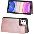 thumbnail image 2 of for iPhone 11 Luxury PU Leather Case with Card Holder,[3 Card Slots],Double Magnetic Clasp Stand Function Back Wallet Case Flip Durable Protective Case for iPhone 11 6.1",Rosegold, 2 of 15