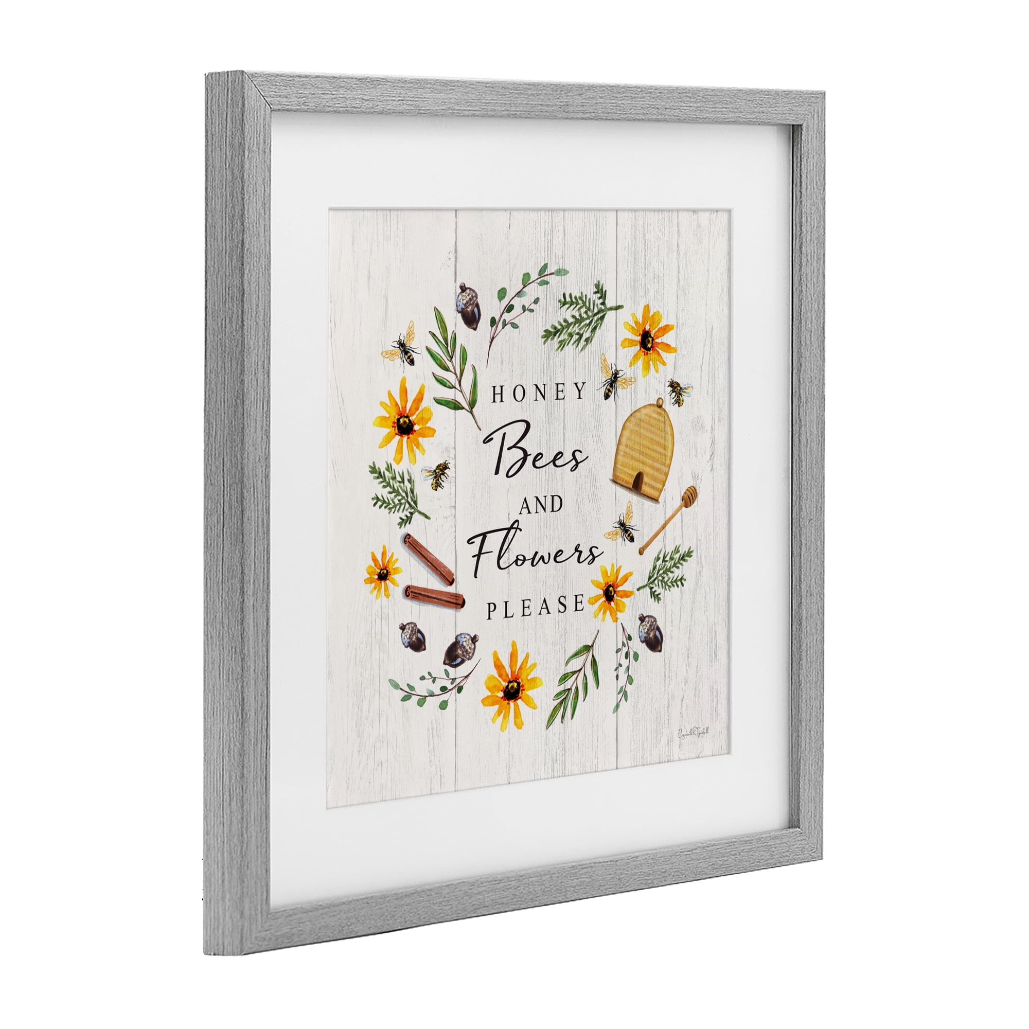 Stupell Industries Country Cottage Wreath & Quote Gray Framed Print Under Glass, design by Elizabeth Tyndall