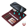 thumbnail image 5 of SaniMore for iPhone 15 Pro Max Wallet Case, Detachable Strong Magnetic PU Leather Flip Cover PU Leather with Magnetic Shell Card Slots Cash Pocket Wristlet Strap Full Protective Stand Shell, Winered, 5 of 12