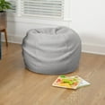 thumbnail image 2 of Flash Furniture Small Gray Faux Sherpa Refillable Bean Bag Chair for Kids and Teens, 2 of 9