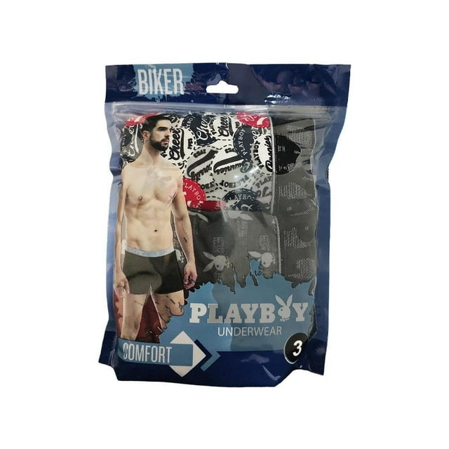 Bóxer Playboy para Hombre, Estampado Multicolor 3 Piezas Talla CH