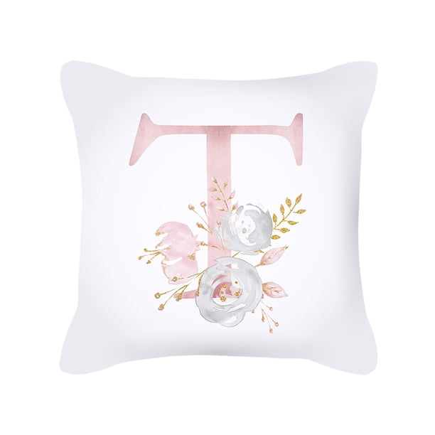 Funda de almohada con diseño de letras, funda de cojín para sofá o coche, almohada para decoración del hogar Wmkox8yii HFSH1164