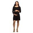 thumbnail image 2 of Maternity Boat Neck Knee Length A Line Dress, 2 of 11