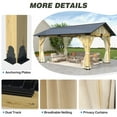 thumbnail image 4 of Howsvn 13Ft x 15Ft Outdoor Wooden Gazebo with Galvanized Steel Roof, Heavy Duty Cedar Wood Hardtop Gazebos with Nettings and Curtains for Garden, Backyard, 4 of 8