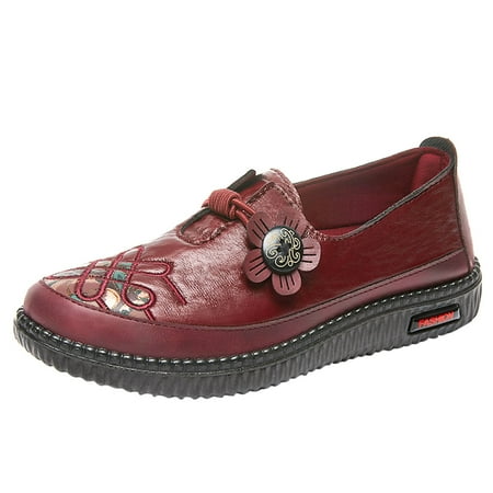

Women Loafers Fashion Autumn Women Casual Shoes Flat Soft Bottom Round Toe Flower Elastic Band Slip On