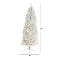 thumbnail image 3 of Nearly Natural Warm White Prelit LED White Decorated Slim Christmas Tree, with 743 Bendable Branches 6', 3 of 11