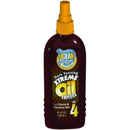 Ocean Potion Suncare Dark Tanning Xtreme Amplifier Carrots & Coconut Tanning Oil, SPF 4, 8.5 Oz.