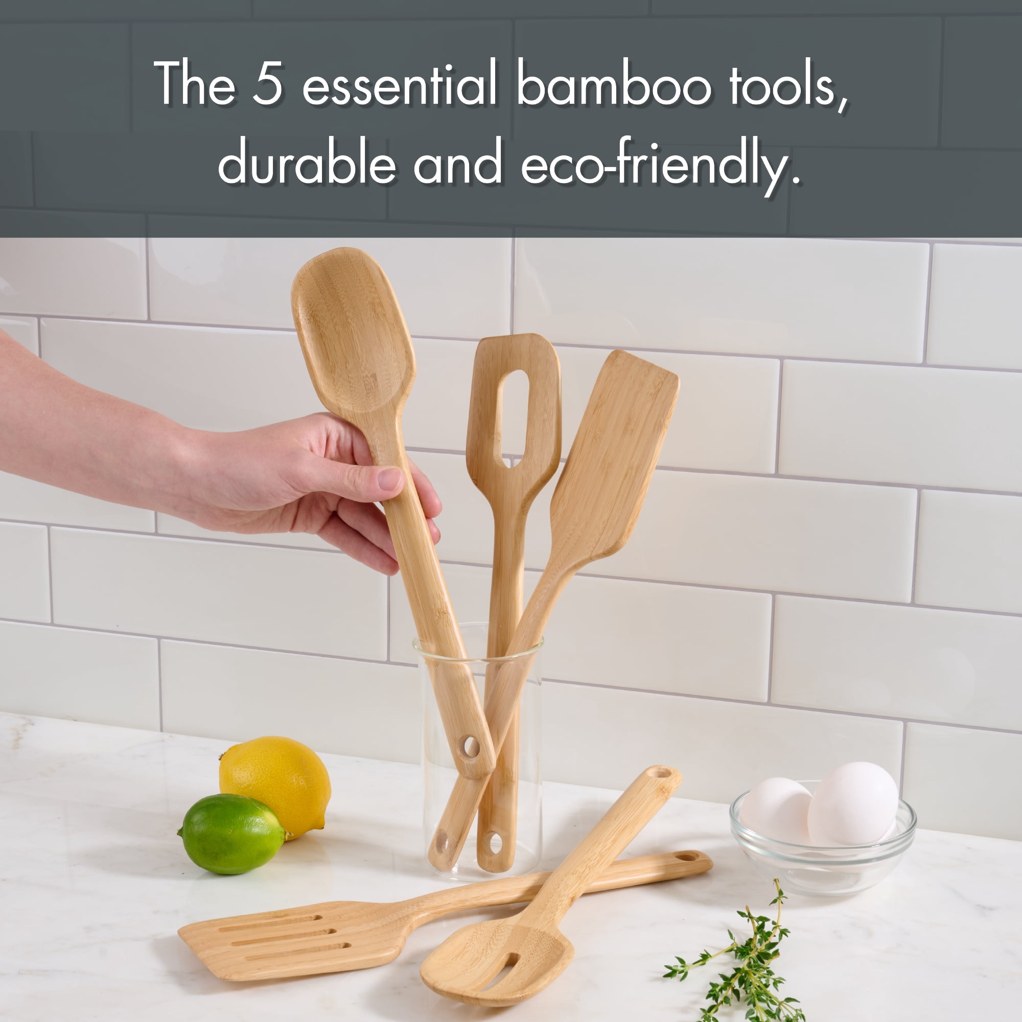 Mainstays 5 Piece Bamboo Tools
