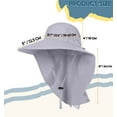 thumbnail image 5 of UPF 50+ Sun Protection Hat for Women's Adult UV Solar Protection Wide Brim Outdoor Beach Fishing Bucket Bonnie Cap Visor with Neck Flap Breathable Mesh Lightweight Foldable Windproof A Light Grey, 5 of 5