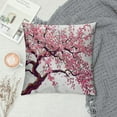 thumbnail image 2 of JEUXUS Japanese Throw Pillow Cushion Cover, Branch of a Sakura Tree Flowers Cherry Blossoms Spring Theme Art, Decorative Square Accent Pillow Case,Pink Dark Brown, 2 of 5