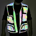 thumbnail image 1 of Penkiiy Chaleco reflectante Casual Rompevientos Noche Sporting Coat Ropa con capucha Multi-bolsillo Pesca Trabajo sin mangas Top 2XL Negro, 1 of 9