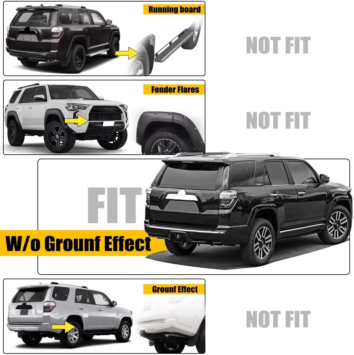 A-Premium Splash Guards Mud Flaps Mudguards Compatible with Toyota 4Runner 2010-2019 Front & Rear 4-Pcs