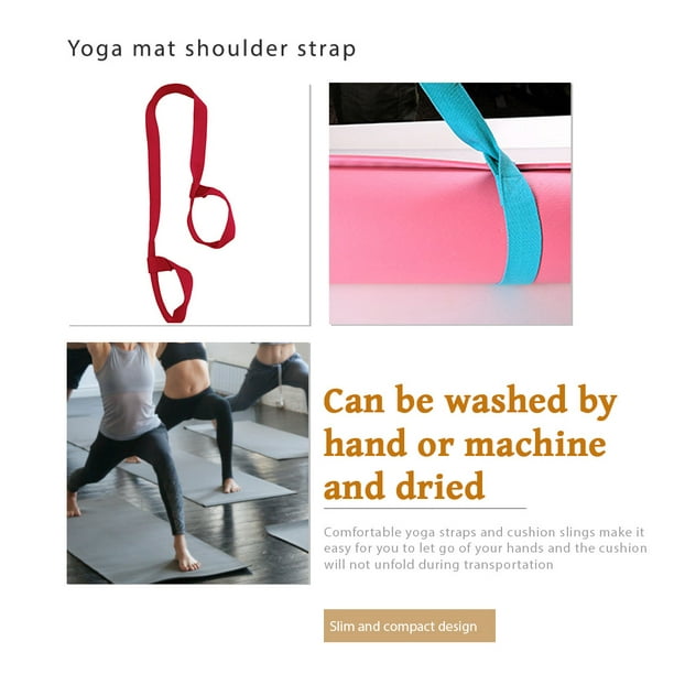 Yoga Mat Carrier Yoga Pad Adjustable Carrying Sling yoga mat adjustable  Strap Cotton Shoulder Belt Fitness Accessory, Bright Red 