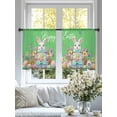 thumbnail image 4 of Green Easter Sheer Curtains 54 Inch Length 2 Panels Set Window Treatments, Spring Bunny Eggs Tulip Flowers Butterfly Rod Pocket Semi Curtains for Living Room/Bedroom/Kitchen Décor, 104"W x 54"L, 4 of 7