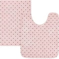 thumbnail image 4 of SKYSONIC Toilet Bathroom Rugs Sets 2 Piece, Black Polka Dots on Pink Background Soft Absorbent Fluffy Toilet Mat Set Non-Slip Rubber Backing Bath Mats for Bathroom,16"x24"+20"x24", 4 of 7