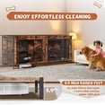 thumbnail image 4 of Haverchair 78" Double Dog Crate Furniture for 2 Dogs, Wooden Dog Kennel with Removable Divider, XL Dog House Indoor with Rotating Bowl Holders, Heavy Duty Dog Crate TV Stand, 4 of 7