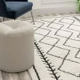 thumbnail image 3 of Emma + Oliver 5' x 7' Ivory & Black Geometric Bohemian Shag Rug, 3 of 8