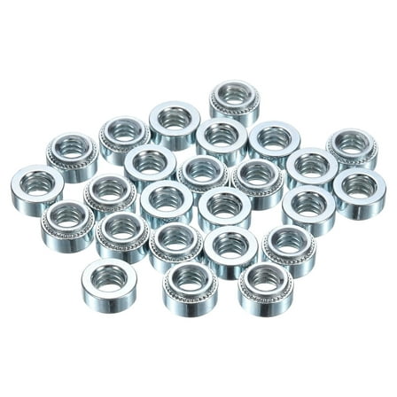 Uxcell 25Pcs Self-Clinching Nuts, 1/4"-20x0.22" Zinc-Plated Carbon Steel Rivet Nut