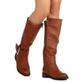 thumbnail image 1 of New Women DbDk Jojo-9 Leatherette Knee High Buckled Riding Boot, 1 of 3