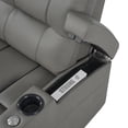 thumbnail image 2 of comfiroom Leather Home Theater Seating Seats, Simple Style Dual Power Electric Headrest Game Seats Movie Theater Chairs Top Grain Leather Theater Recliner Sofa (Grey, Row of 3 Loveseat Left), 2 of 9