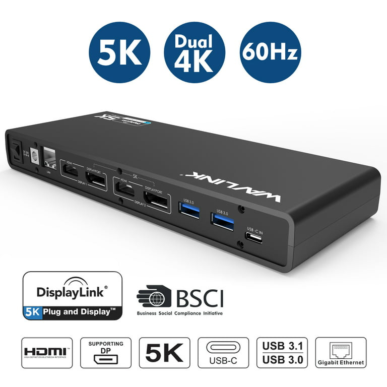 USB 3.0 4K Dual Video Docking Station - USB-C, Dual 4K@60HZ