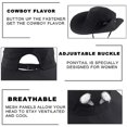 thumbnail image 3 of Sombrero de sol con cola de caballo para mujer, protección UV, malla plegable, ala ancha, sombrero de pesca para playa, senderismo, jardín, 3 of 5