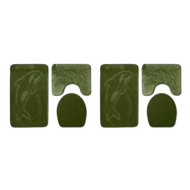 Guardoinrt 3x Bathroom Mat Set Easy To Clean Waterproof Comfortable Eco-friendly Anti-slip Bathroom Rug Sets PJ210611-B002 2Set