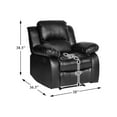 thumbnail image 3 of Lexicon Cranley Traditional Faux Leather Reclining Chair in Black, 3 of 5