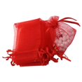 thumbnail image 1 of 100 bolsas de organza con cordón para joyería, dulces, fiestas, bodas, regalos (5 x 7 pulgadas, rojo), 1 of 5