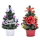thumbnail image 1 of Decoración de árbol de Navidad artificial, modelo de árbol de Navidad, regalos para tienda de oficina en casa (20cm, morado A y rojo A), 2 uds., 1 of 6