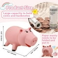thumbnail image 2 of Hamm Piggy Bank Unbreakable Cute Pink Pig Money Bank Plastic Saving Coin Bank for Kids Christmas Birthday Gift, 2 of 4