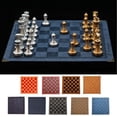 thumbnail image 2 of Flat Chess Board International Synthetic PU Leather Chessboard Classic Chess Games Accessories Folding Board Chess Game, 2 of 19