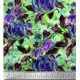 thumbnail image 1 of Soimoi Cotton Duck Fabric Leaves & Rose Flower Print Fabric by the Yard 56 Inch Wide, 1 of 1