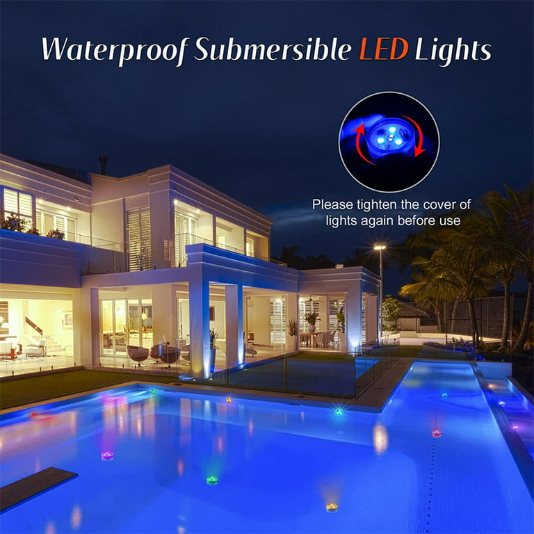 4lights/1 Remote Waterproof Submersible LED Lights Battery Operated  Multicolors LED Mini Tea Light Candles with Remote