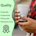 thumbnail image 7 of 16 OZ Foam Cups With Lids for Hot & Cold Drinks, USA-Made 25-Pack.Ideal Styrofoam Coffee Cups, Insulating To-Go Cups for Soda, Tea, Juice - Sturdy, Disposable & comparable to Industry standard 16J16, 7 of 7