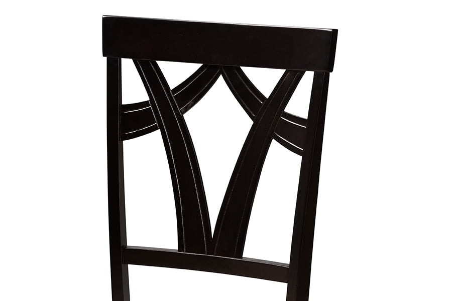 Baxton Studio Sylvia Modern and Contemporary Sand Fabric Upholstered and Espresso Brown Finished Dining Chair Set