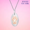 thumbnail image 3 of Jewelili Stainless Steel Pink Rhodium With Natural White Round Diamonds Dog Tag Pendant Necklace, 3 of 10